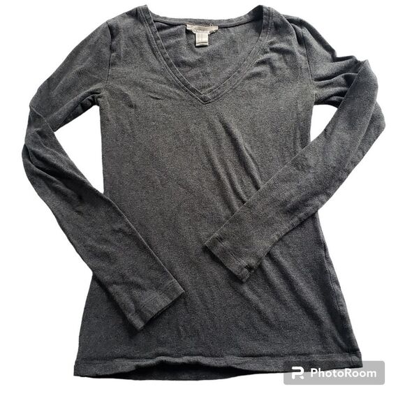 Forever 21 Heather Gray LS Crew Neck Tee Small | Cotton-Blend Long Sleeve Layer - Picture 1 of 3